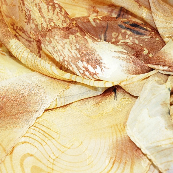 Sahra Yellow 100% Silk Scarf - Picture 2 of 3